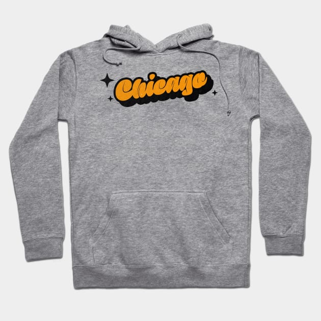 Chicago - Retro Classic Typography Style Hoodie by Decideflashy